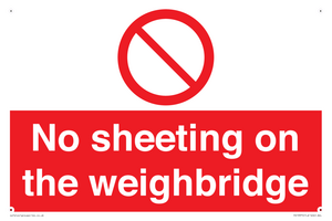 No sheeting on the weighbridge